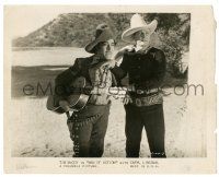 9y547 MAN OF ACTION 8x10 still '33 cowboy Tim McCoy standing by Mexican man with guitar!