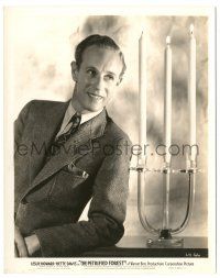 9y672 PETRIFIED FOREST 8x10 still '36 great smiling c/u of Leslie Howard by candelabra!