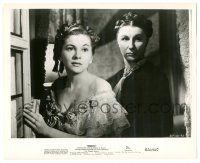 9y717 REBECCA 8.25x10 still R56 Joan Fontaine & Judith Anderson eavesdropping, Alfred Hitchcock!