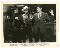 9y803 SILVER SPURS 8x10.25 still '43 Roy Rogers has John Carradine and other bad guy at gunpoint!