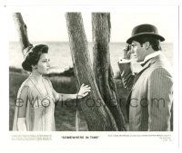 9y818 SOMEWHERE IN TIME 8x9.75 still '80 Jane Seymour & Christopher Reeve meet for the first time!