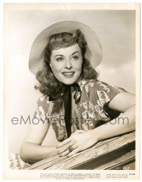 9y859 SUDDENLY IT'S SPRING 8x10.25 still '46 close up of Paulette Goddard in cool blouse & hat!