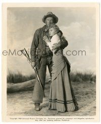 9y976 WINCHESTER '73 8.25x10 still '50 James Stewart holding Shelley Winters & title rifle!