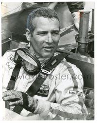 9y977 WINNING 7.5x9.5 still '69 Indy race car driver Paul Newman listens to his time trial results!