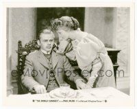 9y981 WORLD CHANGES 8x10.25 still '33 c/u of Mary Astor staring closely at Paul Muni at table!