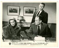 9y984 WRONG MAN 8.25x10 still '57 Henry Fonda & Anthony Quayle watch Vera Miles, Alfred Hitchcock