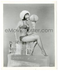 9y998 YVONNE CRAIG 8.25x10 still '64 in bikini on ice cube w/paper cone from Quick Before It Melts!