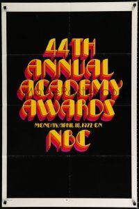9z015 44th ANNUAL ACADEMY AWARDS 1sh '72 NBC television, cool title design!