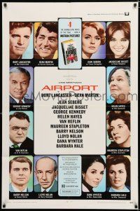 9z029 AIRPORT 1sh '70 Burt Lancaster, Dean Martin, Jacqueline Bisset, Jean Seberg & more!