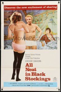 9z038 ALL NEAT IN BLACK STOCKINGS 1sh '69 Susan George, discover the excitement of sharing!