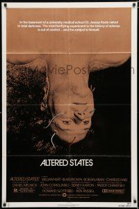 9z044 ALTERED STATES 1sh '80 William Hurt, Paddy Chayefsky, Ken Russell, sci-fi horror!