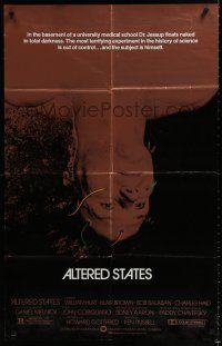 9z045 ALTERED STATES foil 1sh '80 William Hurt, Paddy Chayefsky, Ken Russell, sci-fi!