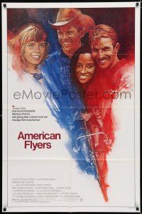 9z050 AMERICAN FLYERS 1sh '85 Kevin Costner, David Grant, cool bicyclist art by David Grove!