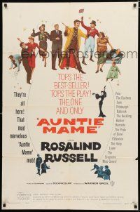 9z077 AUNTIE MAME 1sh '58 classic Rosalind Russell family comedy from play and novel!