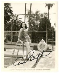 1a366 ANN BLYTH signed 8.25x10 still '46 full-length sexy portrait in bathing suit by swimming pool!