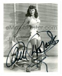 1a642 ANN DVORAK signed 8.25x10 REPRO still '70s full-length in sexy two-piece bathing suit!