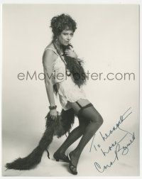 1a680 CAROL BURNETT signed 8x10 REPRO still '80s wonderful wacky image with garters & feather boa!