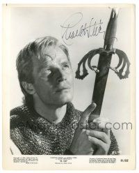 1a398 CHARLTON HESTON signed 8.25x10.25 still '61 great close up with sword & armor from El Cid!
