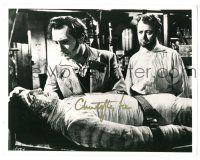 1a690 CHRISTOPHER LEE signed 8x10.25 REPRO still '80s with Peter Cushing in Curse of Frankenstein!