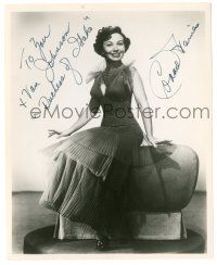 1a407 CONNIE HAINES signed 8x10 still '40s full-length seated portrait wearing great dress!