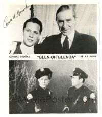 1a327 CONRAD BROOKS signed 8.25x9.5 publicity still '90s image with Bela Lugosi from Glen or Glenda