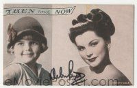1a301 DEBRA PAGET signed 3.5x5.5 fan photo '50s great Then and Now portrait as a kid and adult!