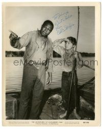1a431 EDDIE HODGES signed 8x10 still '60 in Adventures of Hucklberry Finn with Archie Moore as Jim!