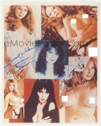 1a728 ELVIRA signed color 8x10 REPRO still '80s mostly naked, & as Cassandra Peters w/ funny sig!