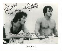 1a738 FRANK STALLONE signed 8x10 REPRO still '00s pictured with Sylvester in boxing ring from Rocky