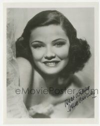 1a742 GENE TIERNEY signed 8x10 REPRO still '80s wonderful smiling close up portrait of the star!