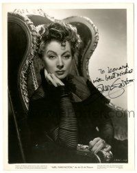 1a454 GREER GARSON signed 8x10.25 still '44 seated portrait in cool outfit from Mrs. Parkington!