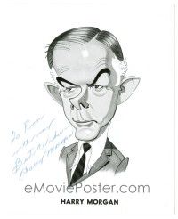 1a458 HARRY MORGAN signed TV 8.25x10 still '70 great cartoon caricature art portrait from Dragnet!