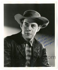 1a456 HARRY MORGAN signed deluxe 8x10 still '44 super young cowboy portrait from Gentle Annie!