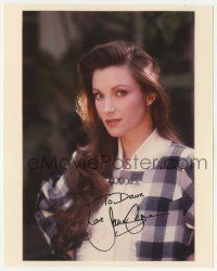 1a767 JANE SEYMOUR signed color 8x10 REPRO still '80 waist-high close up of the beautiful actress!