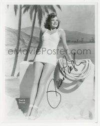1a775 JANIS PAIGE signed 8x10 REPRO still '80s incredibly sexy full-length image in swimsuit!