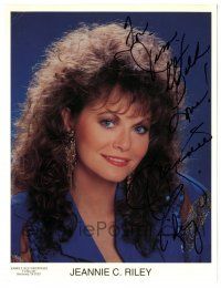1a340 JEANNIE C. RILEY signed color 8.5x11 music publicity still '80s great c/u with big hair!