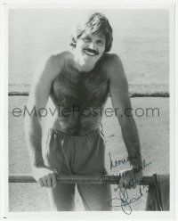 1a782 JOHN BECK signed 8x10 REPRO still '80s cool smiling barechested portrait at the beach!