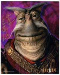 1a787 JONATHAN HARDY signed color 8x10 REPRO still '03 as Dominar Rygel XVI from Farscape!