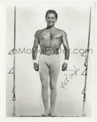 1a804 KIRK DOUGLAS signed 8x10.25 REPRO still '80s barechested on trapeze in Story of Three Loves!