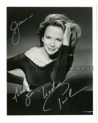 1a824 LINDA PURL signed 8x10 REPRO still '80s wonderful smiling seated portrait with hand on head!