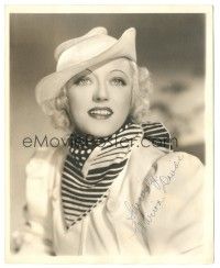 1a531 MARION DAVIES signed deluxe 8x10 still '30s c/u of the beautiful star with cool hat & scarf!