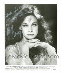 1a542 MARY CROSBY signed 8x10.25 still '84 pretty head & shoulders portrait from Ice Pirates!