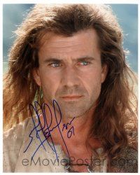 1a841 MEL GIBSON signed color 8x10 REPRO still '07 close up as William Wallace in Braveheart!