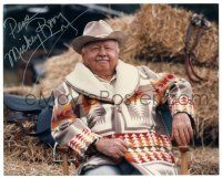 1a843 MICKEY ROONEY signed color 8x10 REPRO still '80s smiling portrait in Native American jacket!