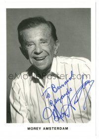 1a313 MOREY AMSTERDAM signed 5x7.25 publicity photo '80s Buddy from TV's The Dick Van Dyke Show!