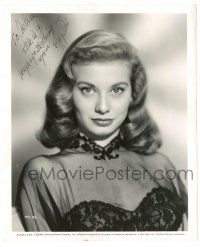1a565 PEGGY DOW signed 8.25x10 still '51 great head & shoulders portrait in sexy lace top!