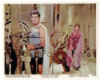 1a893 RORY CALHOUN signed color 8x10 REPRO still '90s c/u in a scene from Colossus of Rhodes!