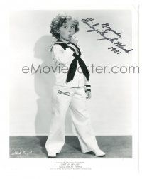 1a903 SHIRLEY TEMPLE signed 8.25x10 REPRO still '81 in cute sailor outfit from Captain January!