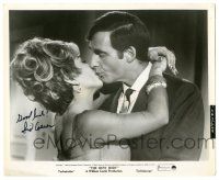 1a596 SID CAESAR signed 8.25x10 still '66 great c/u kissing Anne Baxter from The Busy Body!