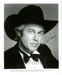 1a603 STEVE KANALY signed TV 8x10 still '87 great close up in cowboy hat & tuxedo from Dallas!